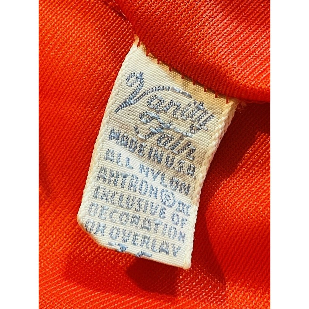 Vintage VANITY FAIR Short Slip Nightgown Orange Fuchsia Women’s 36 BF With Lace - Picture 9 of 9